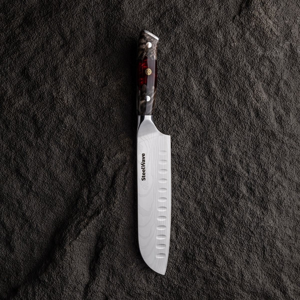 SteelWave - Santoku | Red Ash