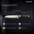 Santoku Messer - Black Pearl Damastmesser Damaso