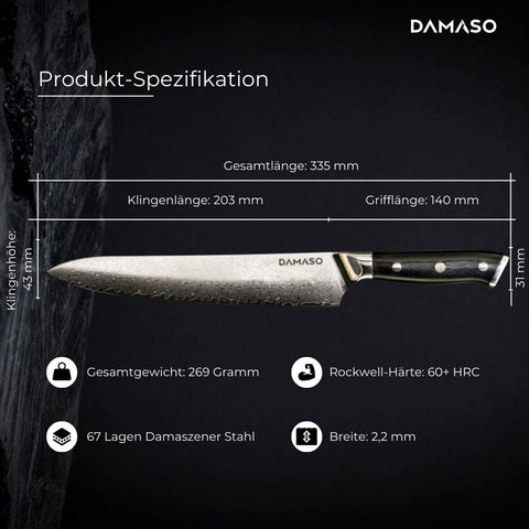 Chefs Knife - Black Pearl Damastmesser Damaso