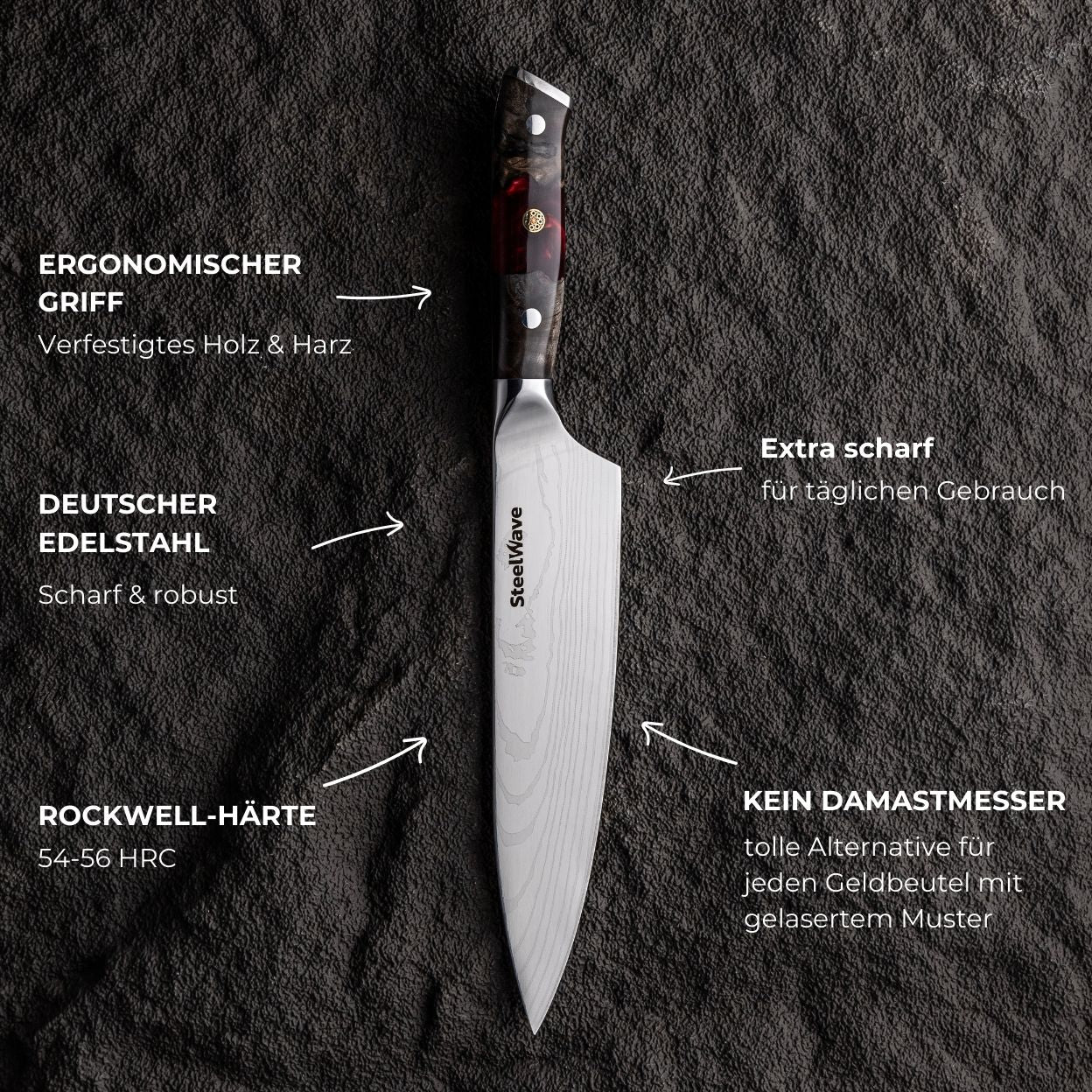 SteelWave - Chef Knife | Red Ash