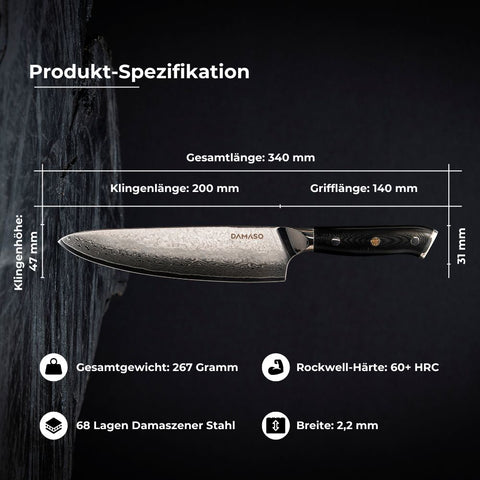 Chef Knife  – Damastmesser | Black Pearl