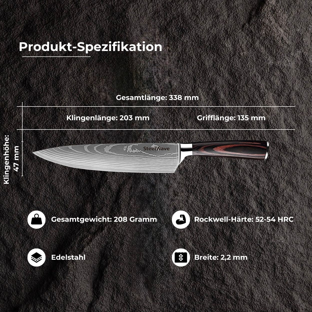 SteelWave - Chef Knife | Pakkawood