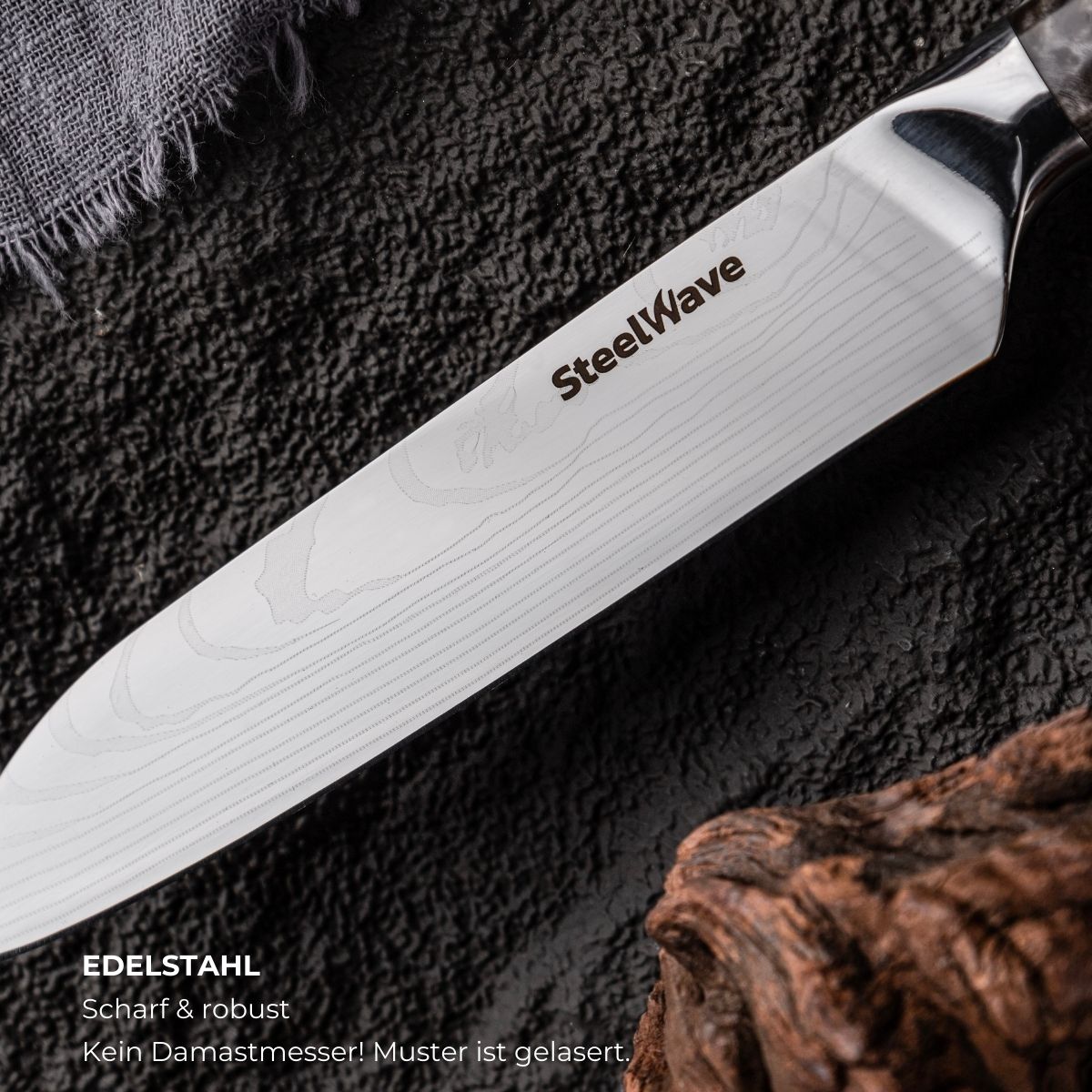 SteelWave - Santoku (klein) | Pakkawood