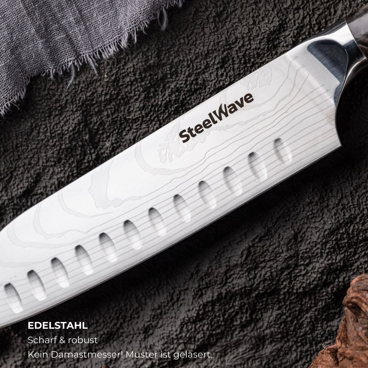 SteelWave - Santoku | Pakkawood