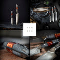 Santoku Duo - Red Ash Damastmesser