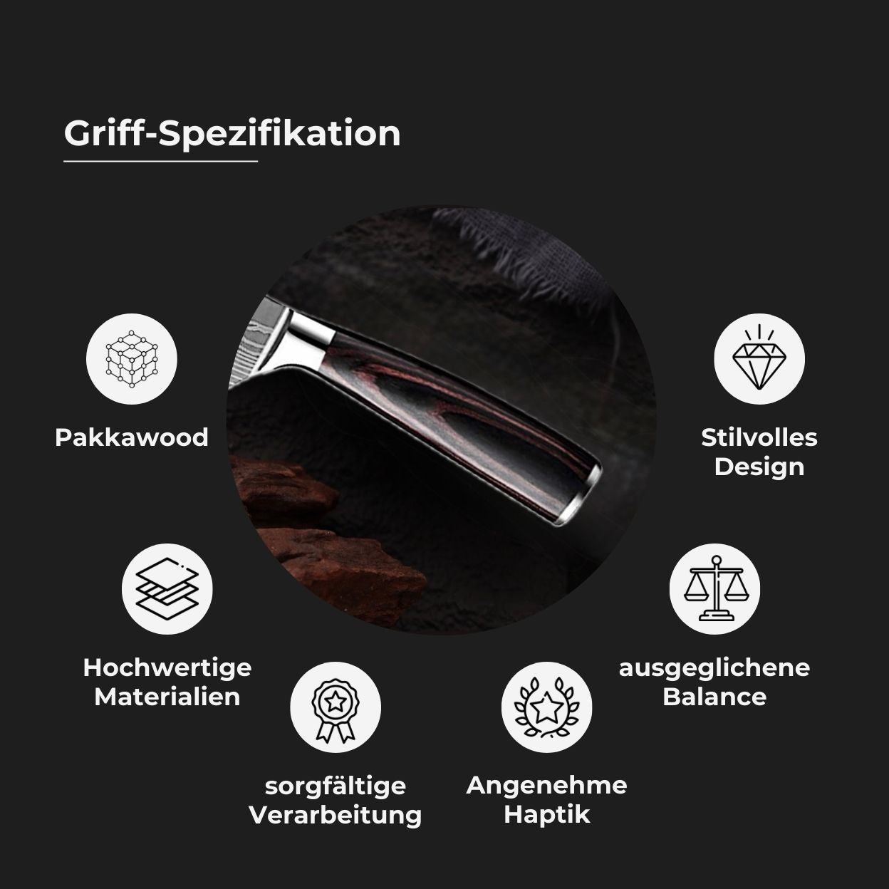 SteelWave - Santoku | Pakkawood