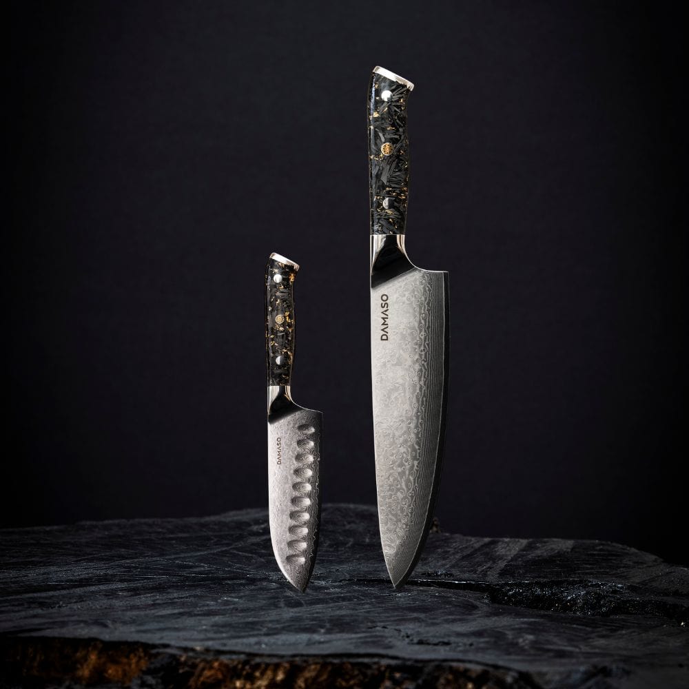 2er-Starter-Set – Black Aurora - Chef Knife + Santoku Messer (klein)