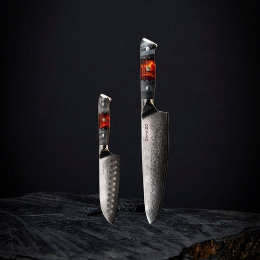 2er-Starter-Set – Red Ash - Chef Knife + Santoku Messer (klein)