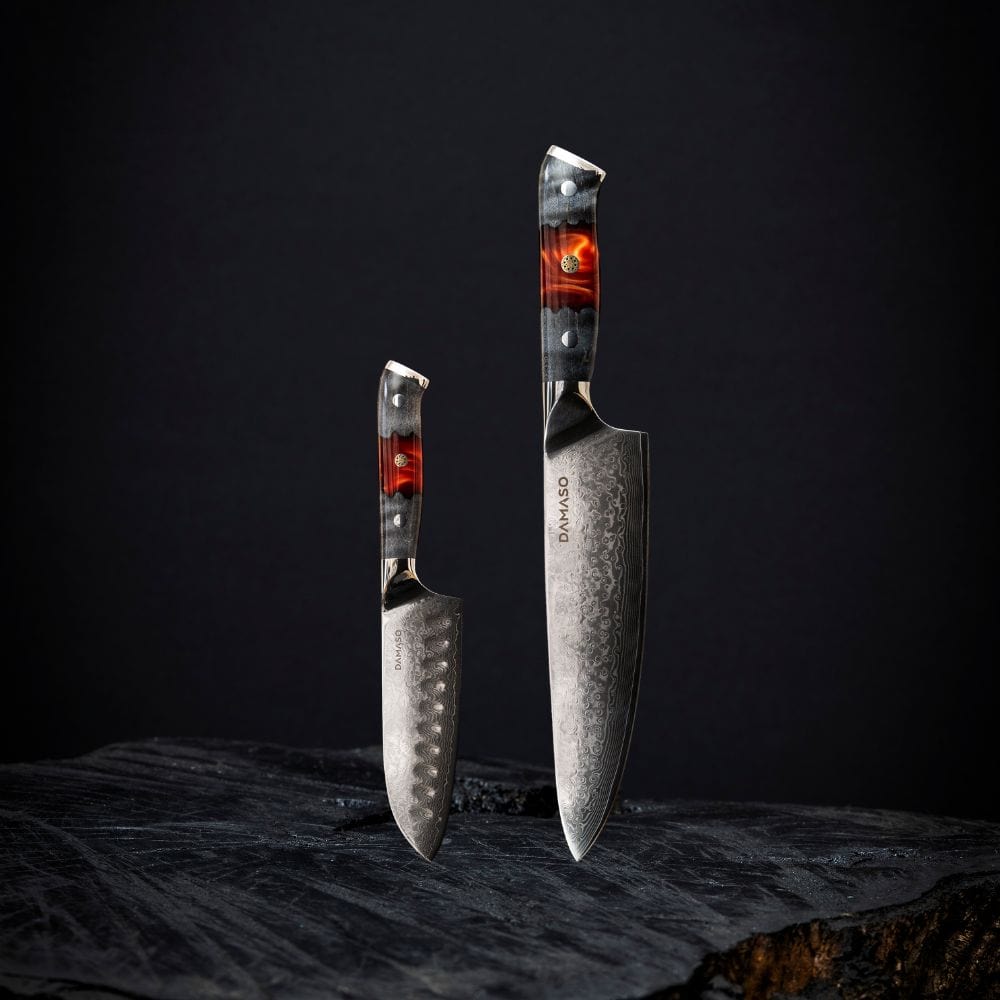 2er-Starter-Set – Red Ash - Chef Knife + Santoku Messer (klein)