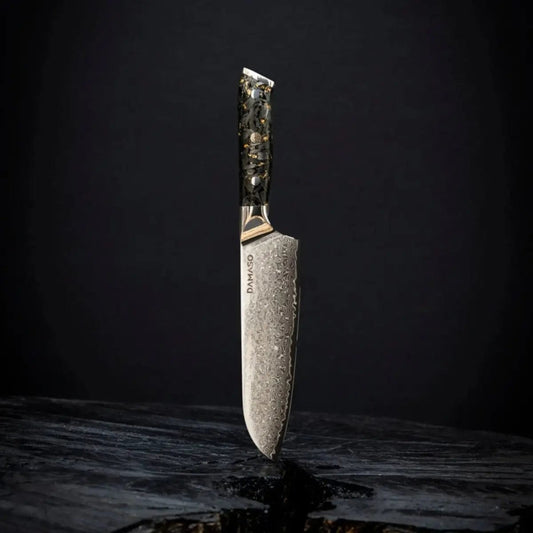 Santoku Messer - Black Aurora Damastmesser